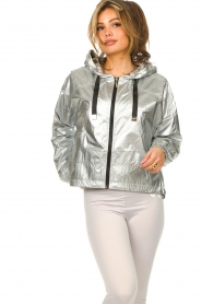 Liu Jo Easywear :  Metallic sports jacket Polly | silver - img7