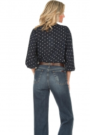 Lollys Laundry |  Pussybow blouse with polkadots Ellie | dark blue  | Picture 7