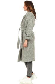 Berenice |  Woolen chevron coat Peignoir | grey  | Picture 6