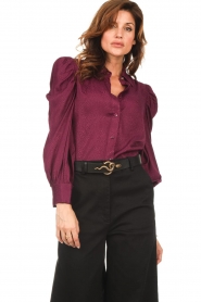 Berenice |  Blouse with puff sleeves Charlie | purple  | Picture 5