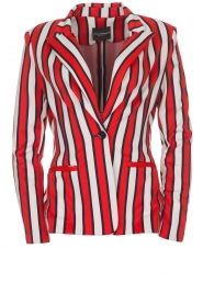 Gestreepte blazer Elina | rood