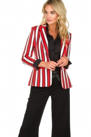 Atos Lombardini |  Striped blazer Elina | red  | Picture 2