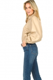 Ibana | Leren blouse met pofmouwen Treasure | naturel  | Afbeelding 6