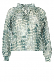 Suncoo |  See-through blouse with lurex Livia | blue  | Picture 1