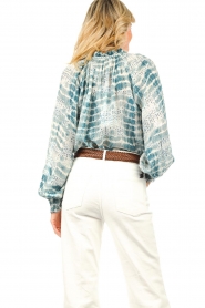 Suncoo |  See-through blouse with lurex Livia | blue  | Picture 8