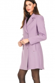 Kocca |  Double breasted coat Cultra | purple  | Picture 7