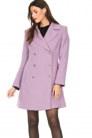 Kocca |  Double breasted coat Cultra | purple  | Picture 6