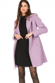 Kocca |  Double breasted coat Cultra | purple  | Picture 4