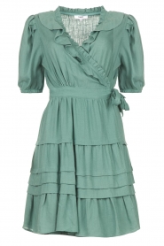 Suncoo |  Dress with tie belt Cyrina | green  | Picture 1