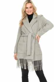 Kocca :  Transition jacket with fringes Alnir | grey - img2