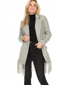 Kocca :  Transition jacket with fringes Alnir | grey - img4