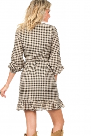 Freebird |  Checkered wrap dress Rosy | yellow  | Picture 8