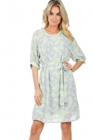 Freebird :  Dress with tie dye print Kimber | green - img2