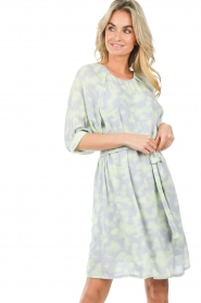 Freebird :  Dress with tie dye print Kimber | green - img4