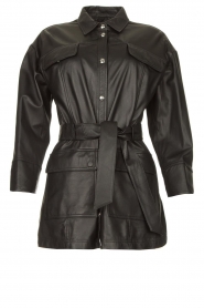 STUDIO AR |  Leather blouse jacket Axelle | black  | Picture 1