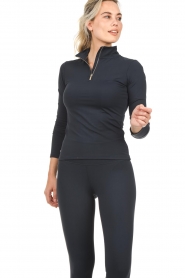 Lune Active :  Sports top with zip collar Felice | blue - img2