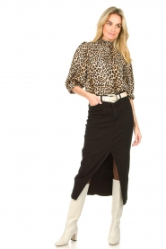Lois Jeans :  Stretchy denim skirt Salma | black - img2