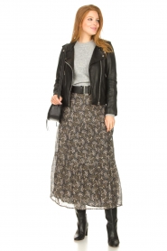 Sofie Schnoor |  Maxi skirt with print Ellie | black  | Picture 3