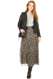 Sofie Schnoor |  Maxi skirt with print Ellie | black  | Picture 4