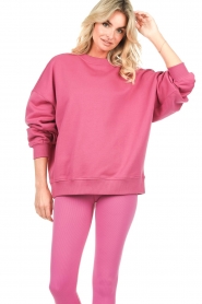 Lune Active :  Sweater with puff sleeves Zane | pink - img2