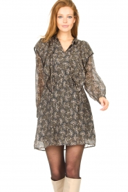 Sofie Schnoor |  Dress with print Tamira | black  | Picture 4