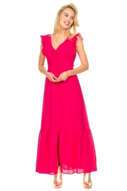Liu Jo |  Maxi dress with open back Emma | pink  | Picture 4