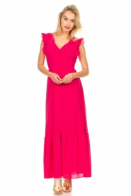 Liu Jo |  Maxi dress with open back Emma | pink  | Picture 2