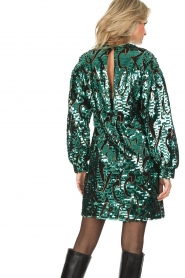 Silvian Heach :  Sequin dress with animal print Masaharu | green - img7