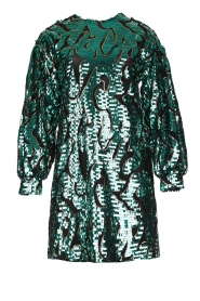 Silvian Heach |  Sequin dress with animal print Masaharu | green  | Picture 1