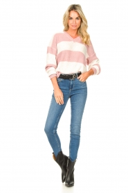 Liu Jo |  Sweater with striped print Mio | pink  | Picture 3