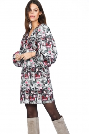 Silvian Heach :  Print dress with puff sleeves Claforan | multi  - img4
