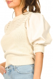 Liu Jo |  Knitted top with puff sleeves Louie | natural  | Picture 8