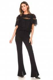 Silvian Heach |  Flared pants with slits Hawark | black    | Picture 4