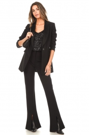 Silvian Heach |  Flared pants with slits Hawark | black    | Picture 3