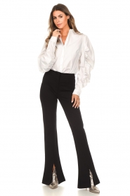 Silvian Heach :  Blouse with pleated puff sleeves Nabeul | white  - img3