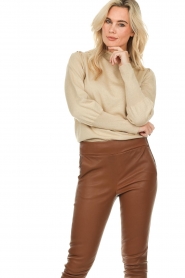 Silvian Heach |  Turtleneck with glossy finish Balag | beige  | Picture 4