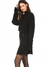Silvian Heach :  Tricot sweater with ruffles Repens | black   - img7