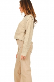 Silvian Heach |  Sweater with statement shoulders Newsan | beige   | Picture 8