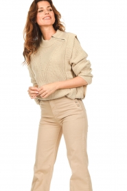 Silvian Heach |  Sweater with statement shoulders Newsan | beige   | Picture 7