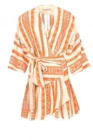 Devotion |  Wrap dress with print Omia | orange