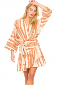 Devotion |  Wrap dress with print Omia | orange  | Picture 2