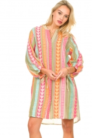 Devotion |  Jacquard caftan dress Liana | orange/pink  | Picture 5