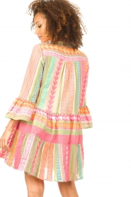 Devotion | Jacquardgeweven jurk Ella | oranje/roze   | Afbeelding 7