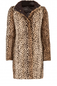 Faux fur reversible luipaardjas Duvet | luipaardprint