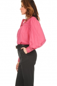 Aaiko :  Blouse with puff sleeves Daimy | pink - img8