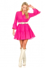 Devotion |  Cotton dress with ruffles Hague | pink  | Picture 3