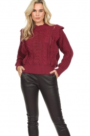 Aaiko |  Chunky knitted sweater Ajour | pink  | Picture 4