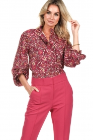 Aaiko :  Blouse with flower print Eliza | pink - img2