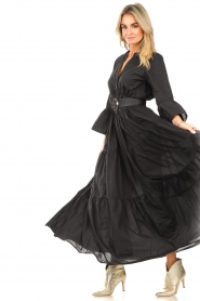 Devotion | Katoenen maxi-jurk Rochella | zwart   | Afbeelding 3