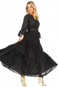 Devotion | Katoenen maxi-jurk Rochella | zwart   | Afbeelding 2
